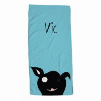 toalla personalizada animal perro turquesa