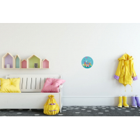 Vinilo Infantil Niño Casas es un vinilo decorativo para la habitación infantil.