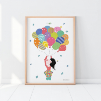Lámina Infantil Payaso con Globos decorativa de colores