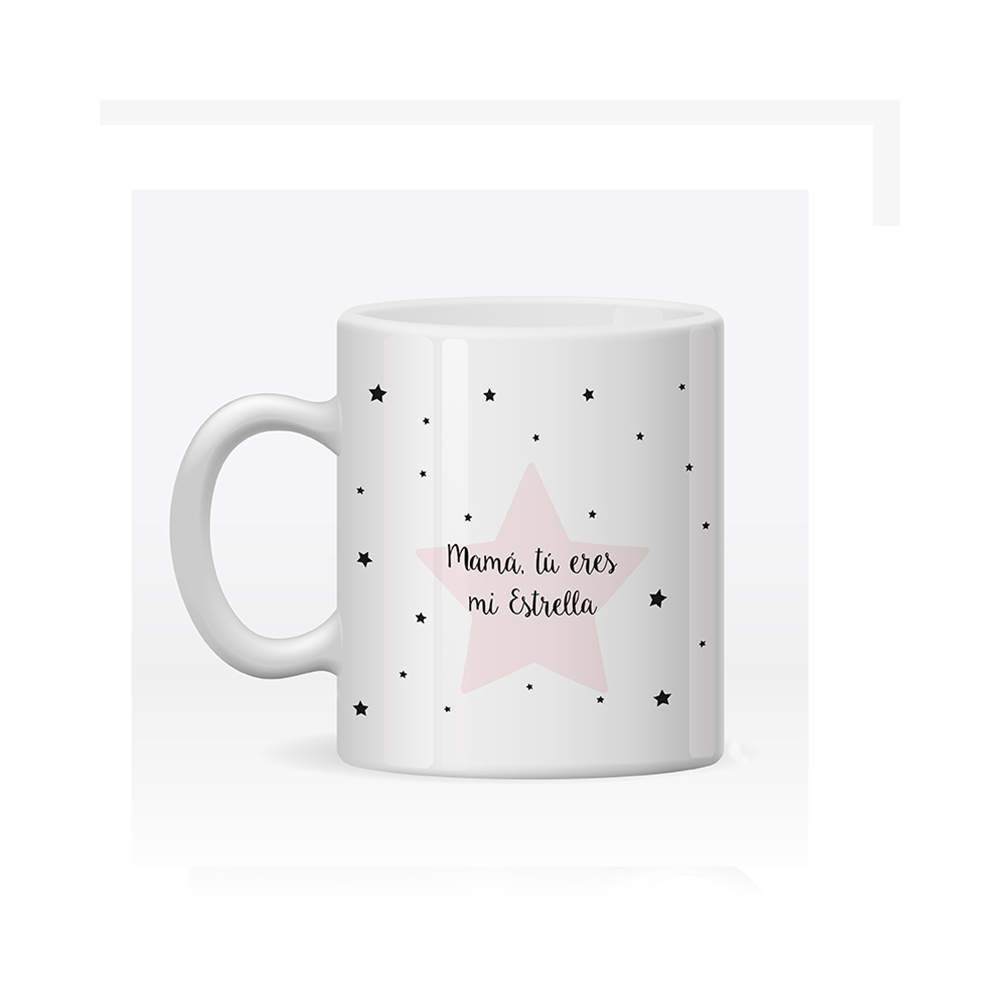 Taza Personalizada Mamá Estrella Rosa. Regalos para mamá.