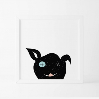 lámina infantil animal perro negro láminas decorativas