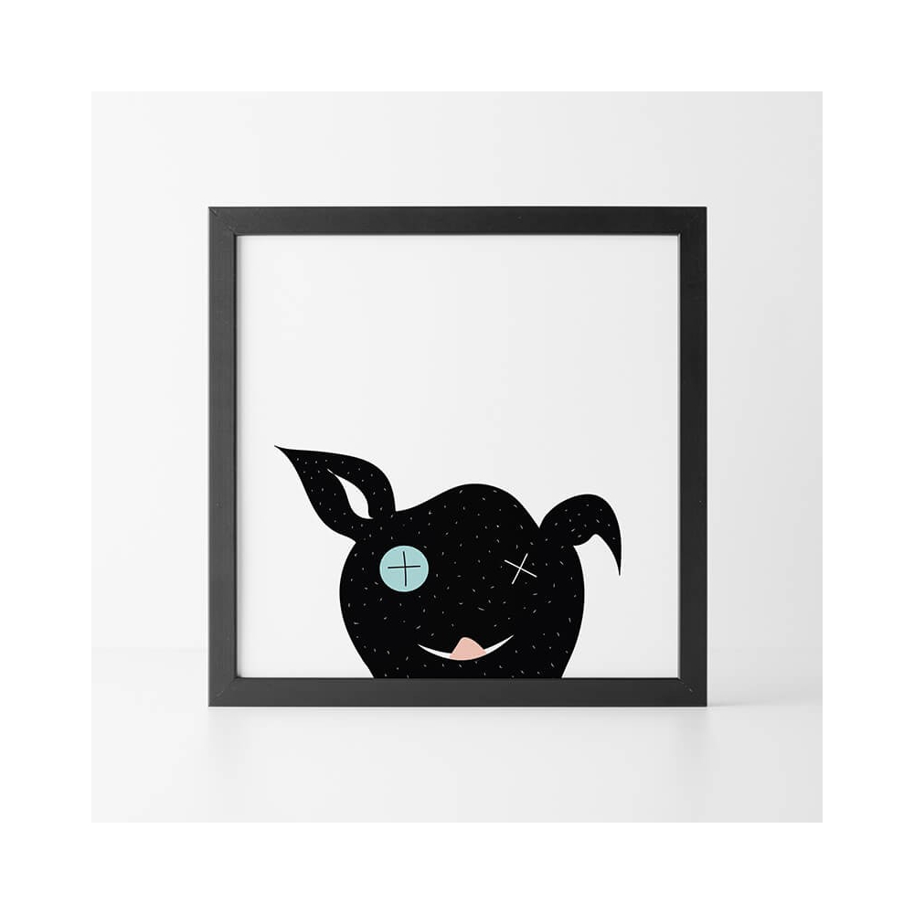lámina infantil animal perro negro láminas decorativas