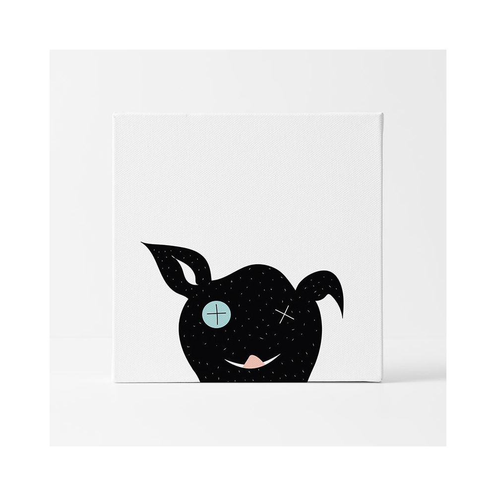 Lámina Infantil Animal Perro negro láminas infantiles