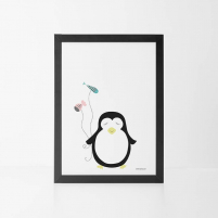 Lámina Infantil Animal Pingüino para la habitación infntil