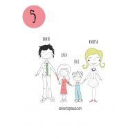 variante 5 del dibujo familiar para personalizar regalos