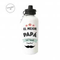 Botella Personalizada " El Mejor Papá del Mundo Mundial"