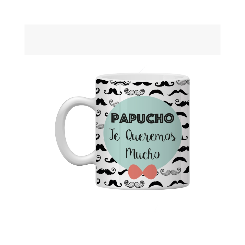 taza personalizada para papá con fondo de bigotes