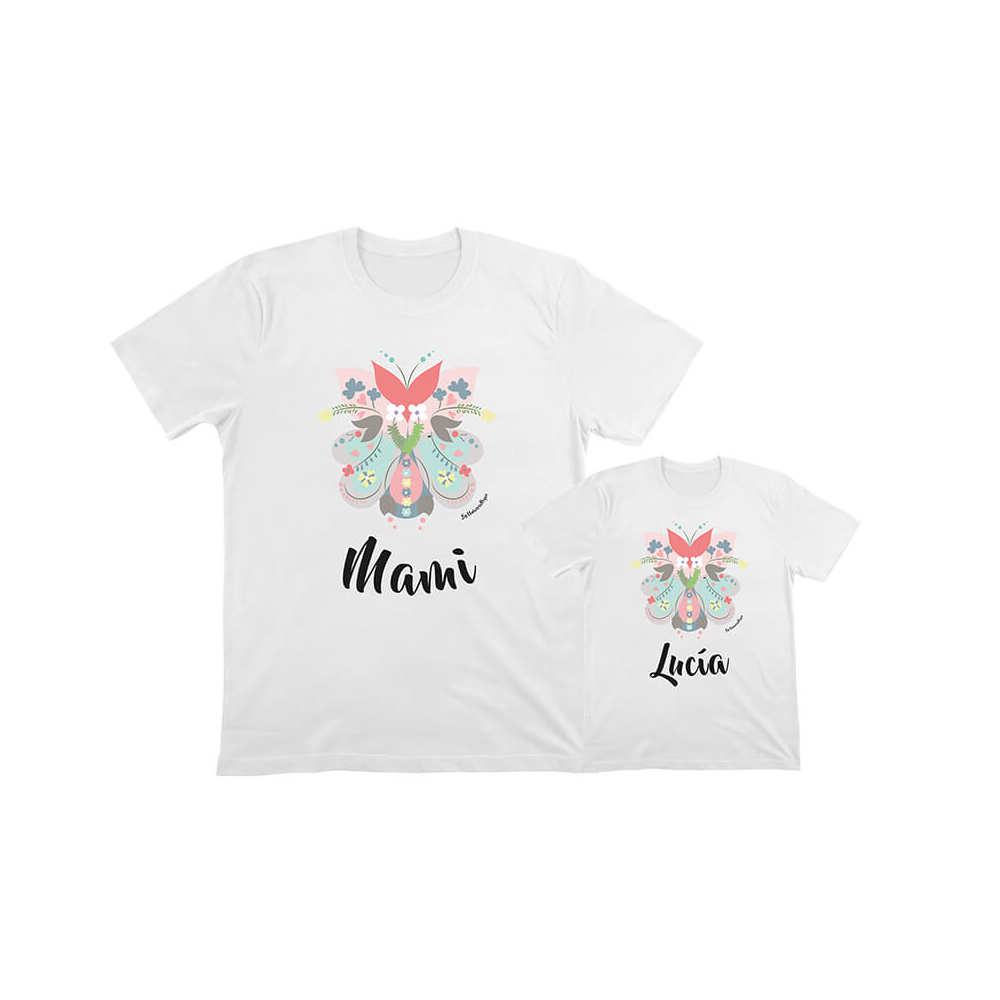 Camiseta Personalizada Mamá e Hija Flores | Camisetas