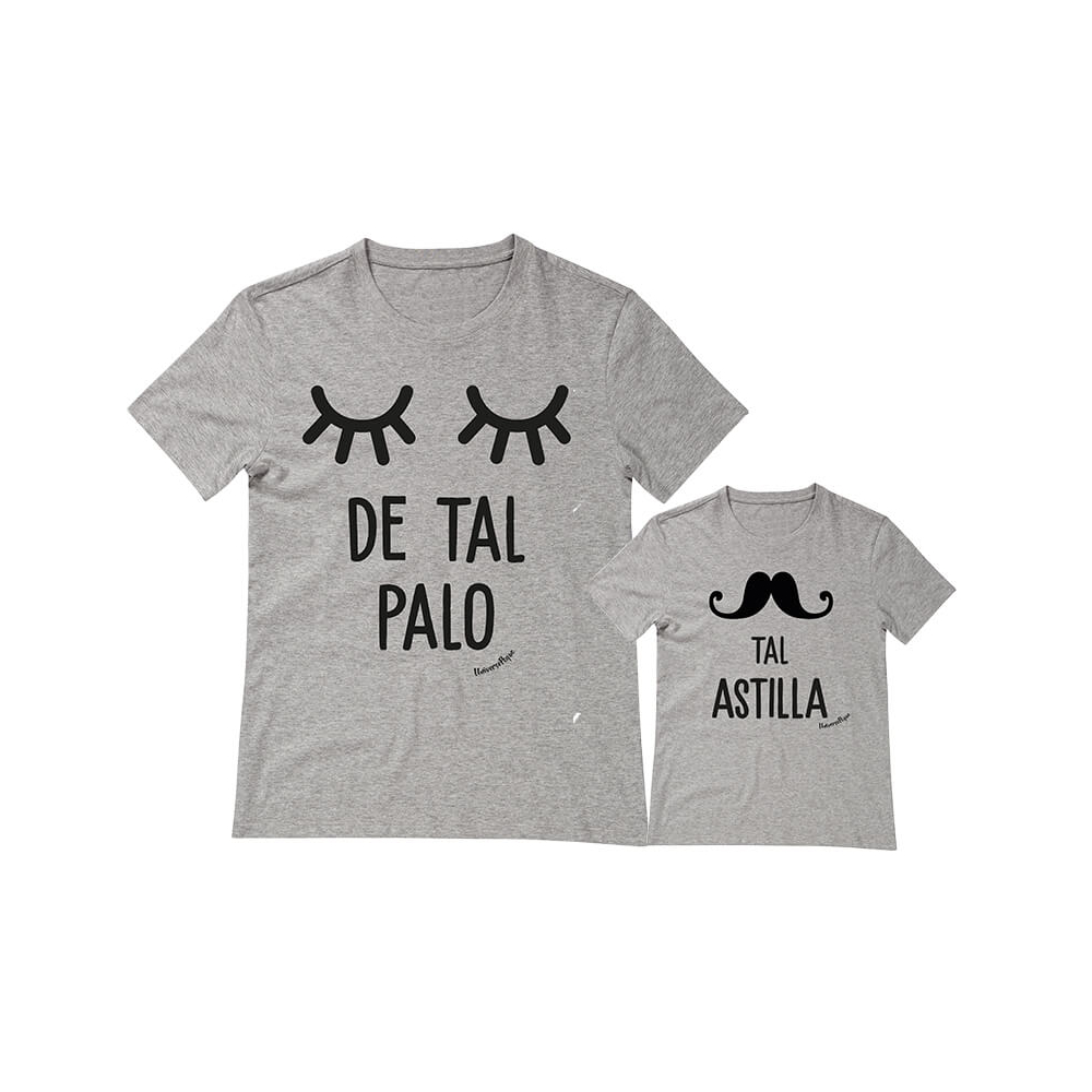 camisetas personalizadas iguales palo astilla gris