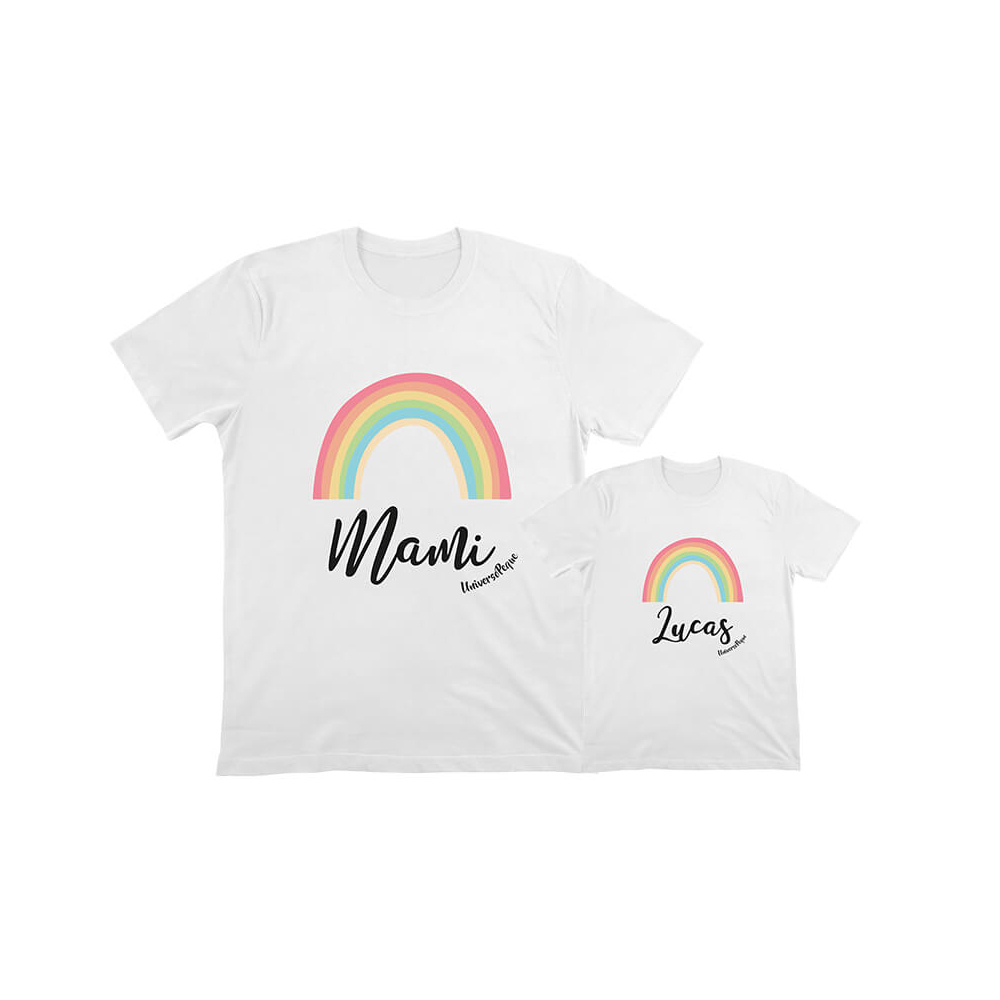 Pack camisetas Iguales Arco Iris para Mami e hijo