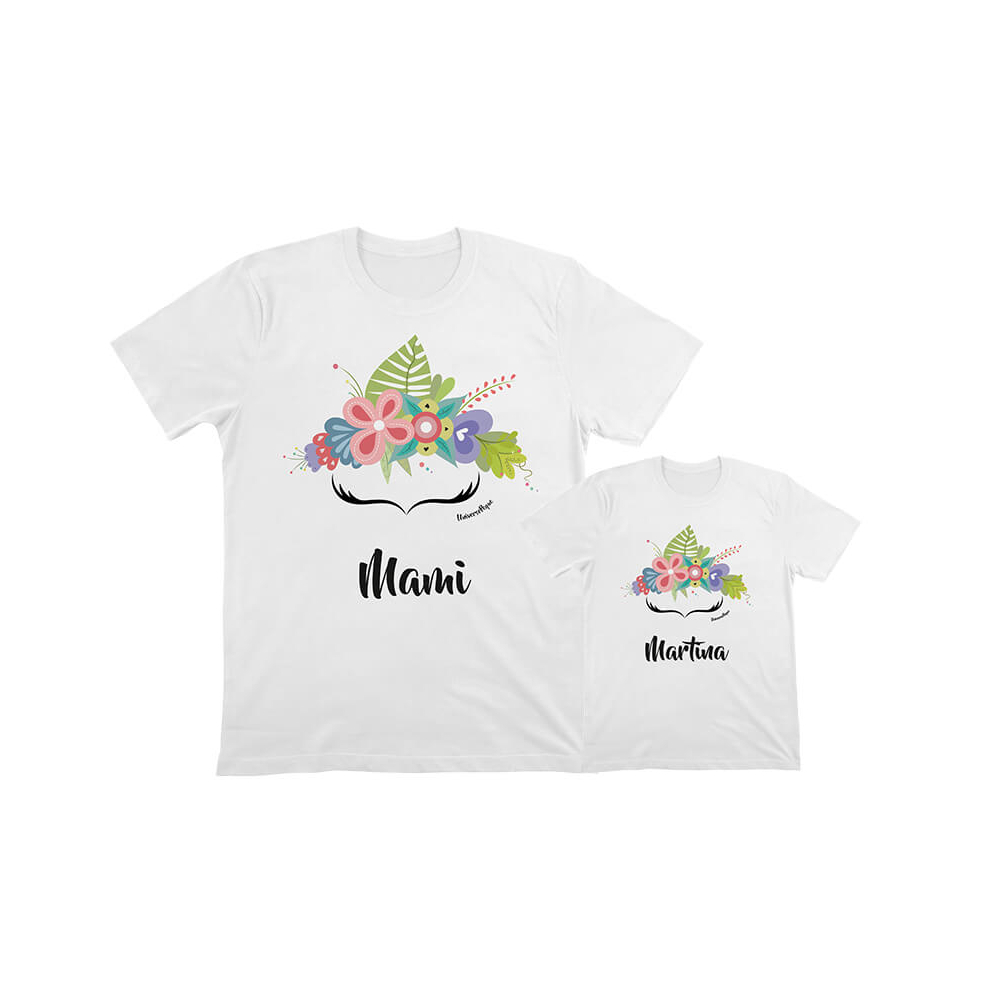 camisetas personalizadas iguales para mamá e hija con la insignia de Frida