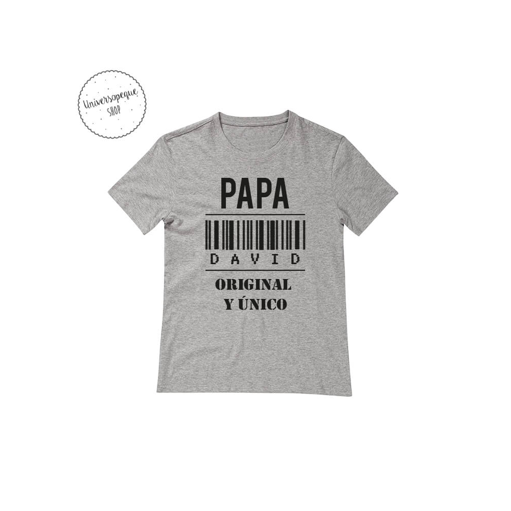 Camiseta Personalizada Papá Original Gris