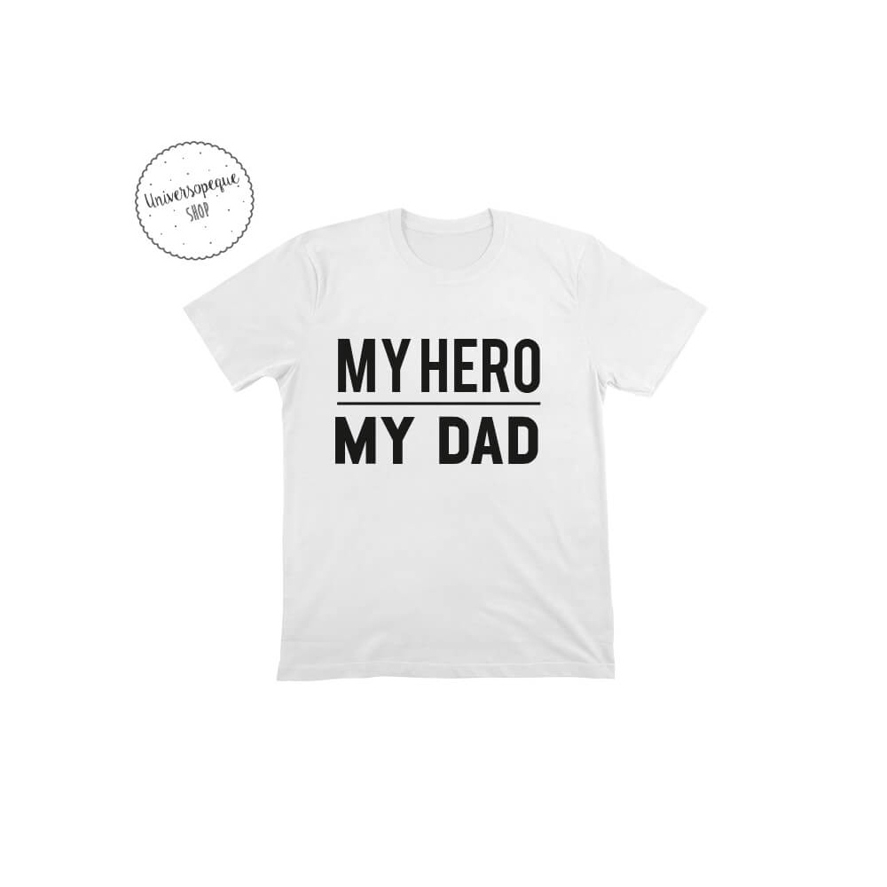 Camiseta Personalizada my hero,my dad blanca