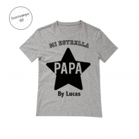 Camiseta Personalizada Papá Estrella gris para regalar a papá
