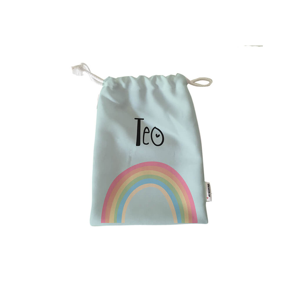 Pack Bolsas Merienda Personalizadas Arco Iris Verde
