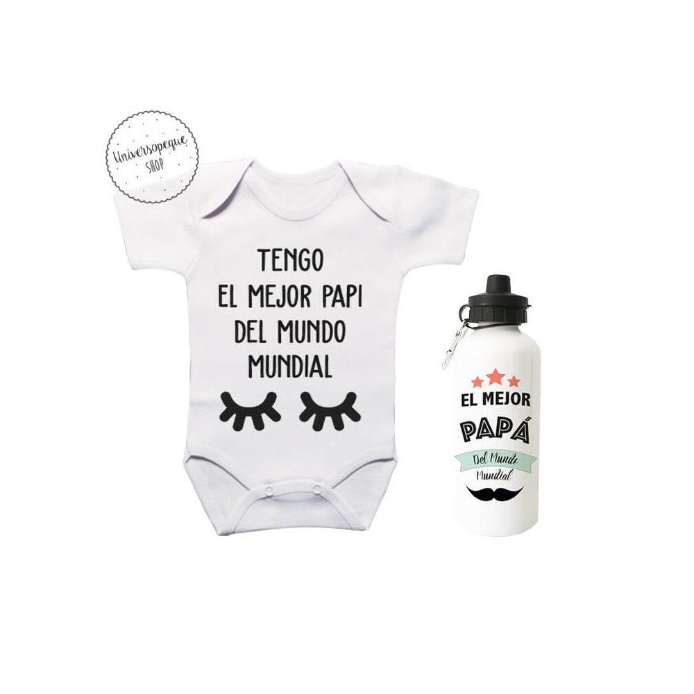 Pack Ahorro Papá Body más Botella Pestañas para la bebé y el papi
