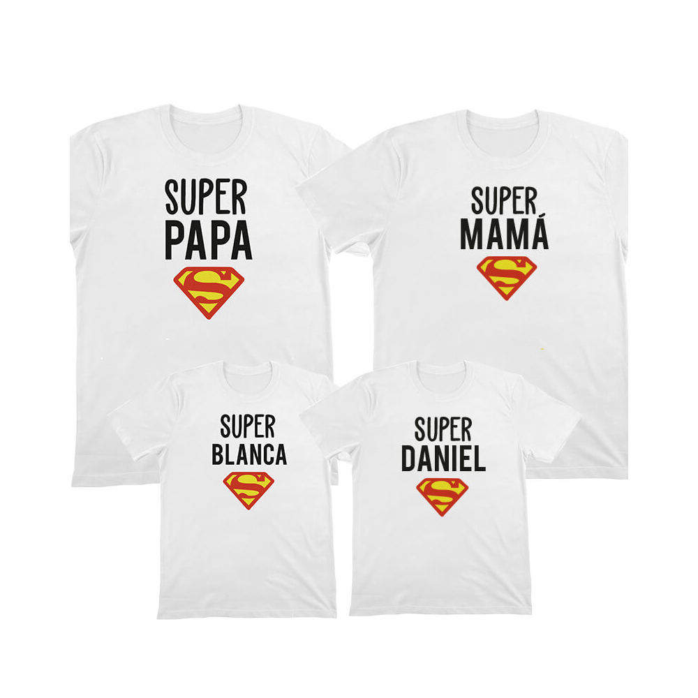 camisetas superman para toda la familia