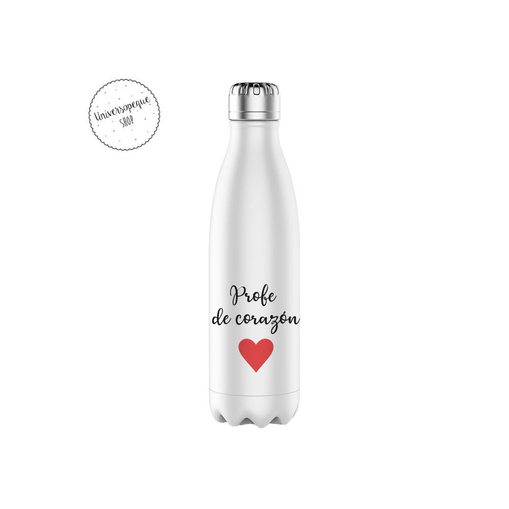 botella profe de corazón