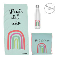 Pack profesor personalizado Arco Iris mint