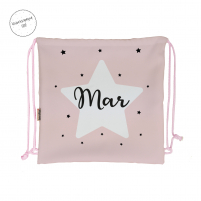 mochila personalizada estrella rosa