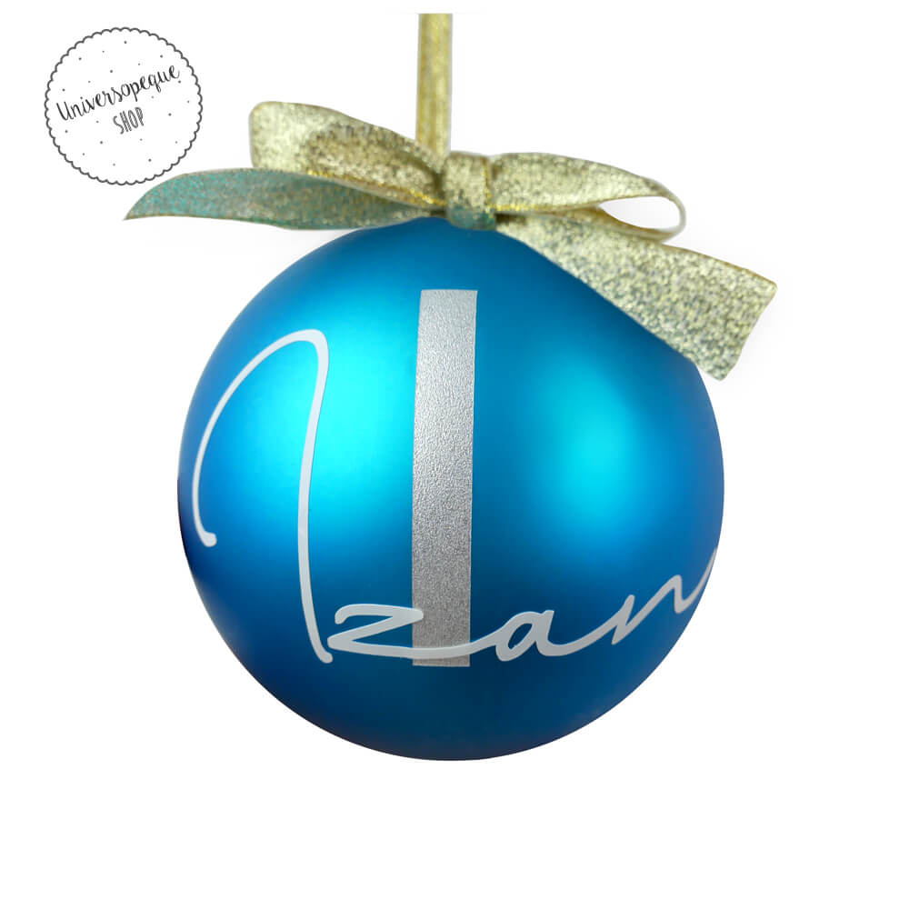 bola navidad personalizada azul