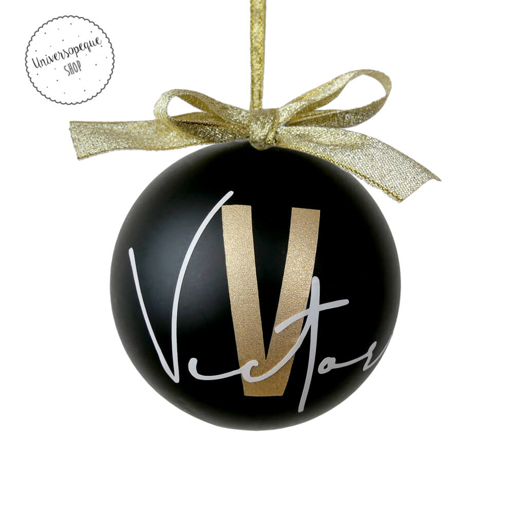 Bola Navidad Personalizada Negra | Bolas Navideñas el árbol