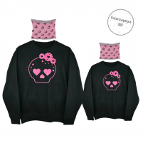 sudaderas negras con calavera glitter rosa