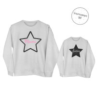 sudaderas blancas con glitter estrella negro