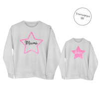 sudaderas blancas con glitter estrella rosa