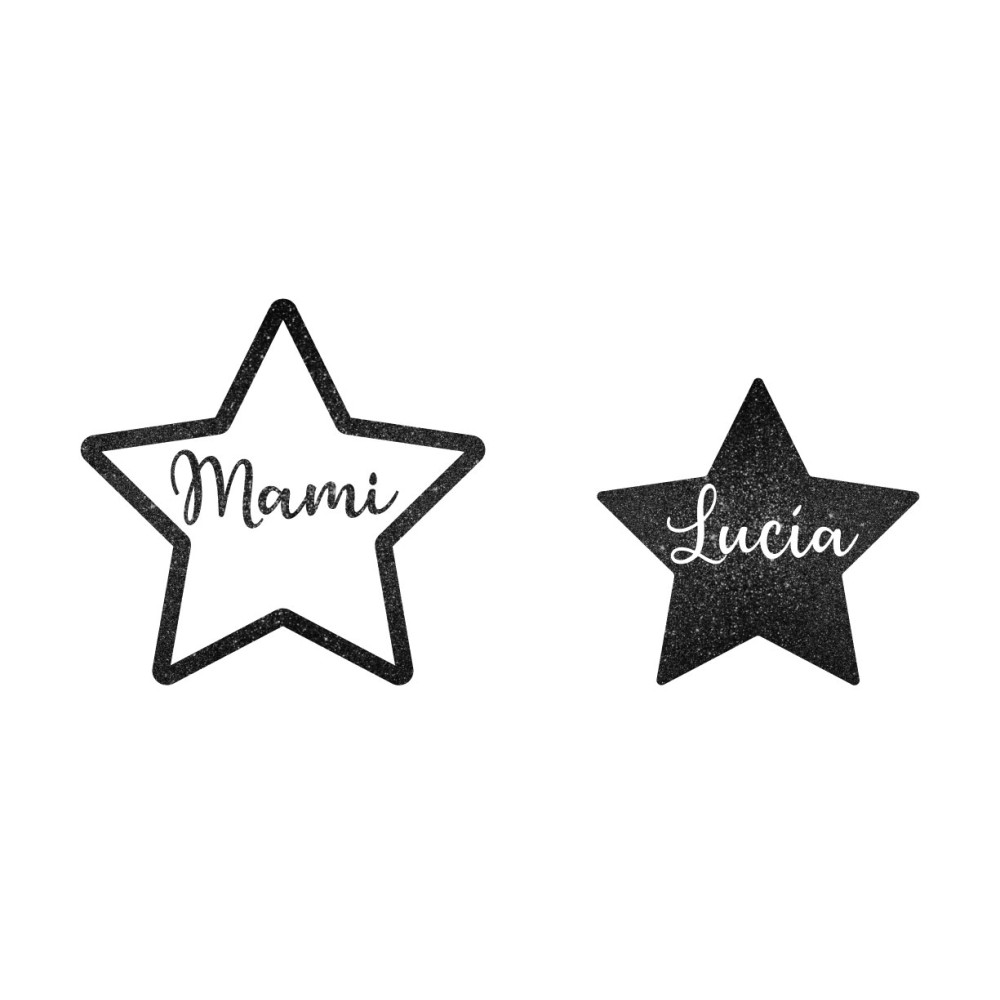 estrella glitter negra
