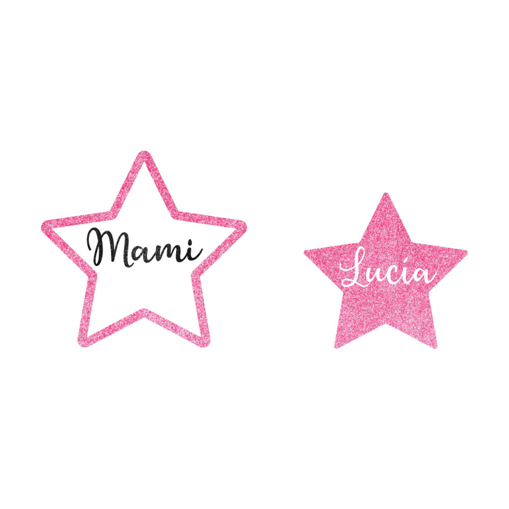 estrella glitter rosa