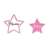 estrella glitter rosa