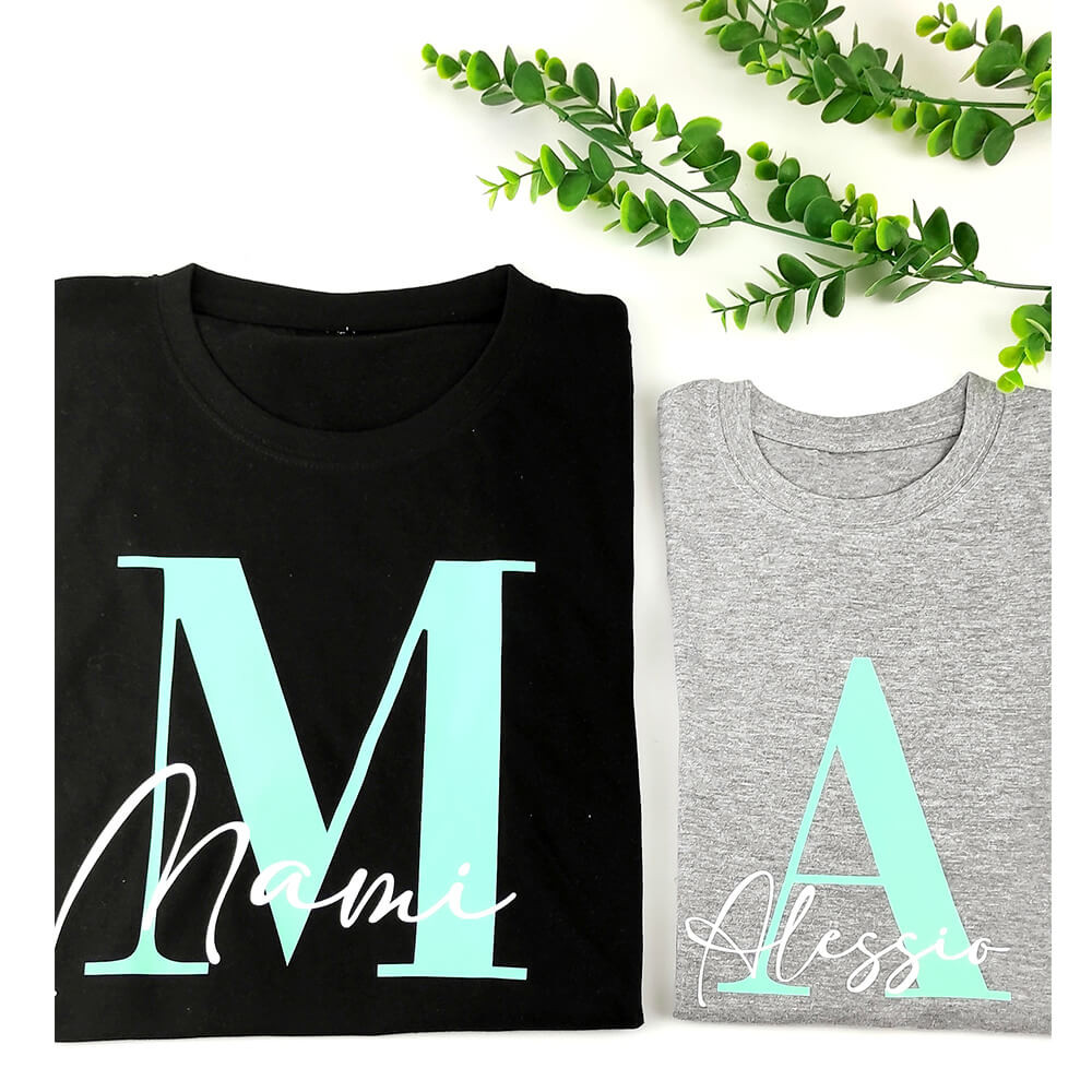 camiseta inicial color negro y gris