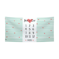 Manta Cumple Mes para Gemelos Corazones y Rayas