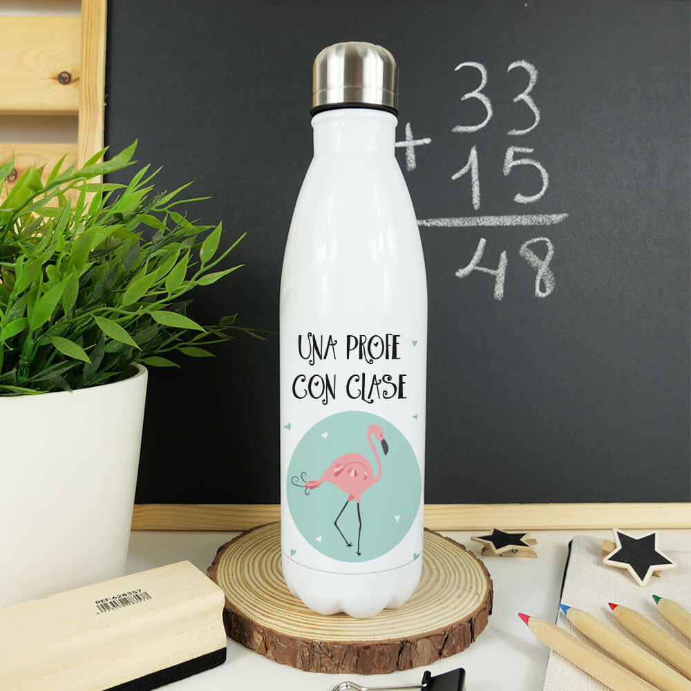 Botella Acero Personalizada Profe con clase