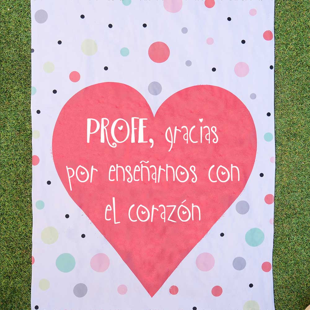 toalla corazón  personalizada para profes