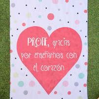 toalla corazón  personalizada para profes