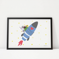 Lámina Infantil Mudanza Marte cuadro decorativo para niños