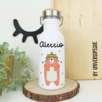 botella acero oso personalizada