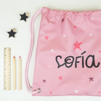 mochila estrellas rosa