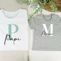 camiseta inicial blanca y gris