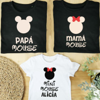 CAMISETA FAMILIAR MICKEY MINNIE NEGRAS Y BLANCAS