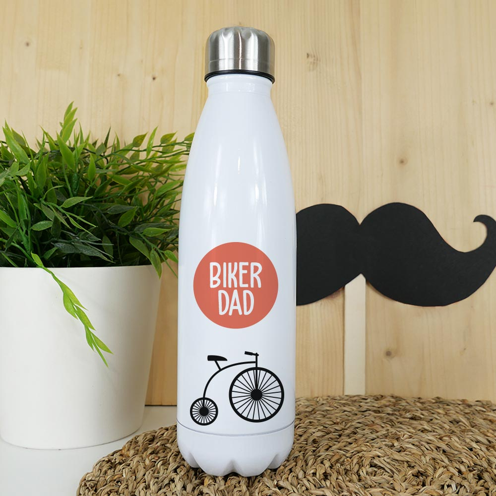 botella acero personalizada papa ciclista rojo