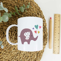 taza elefante corazones