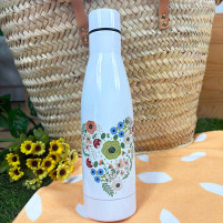 botella acero corazon verde