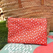neceser estampado anaranjado