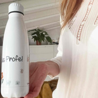 botella personalizada con flores