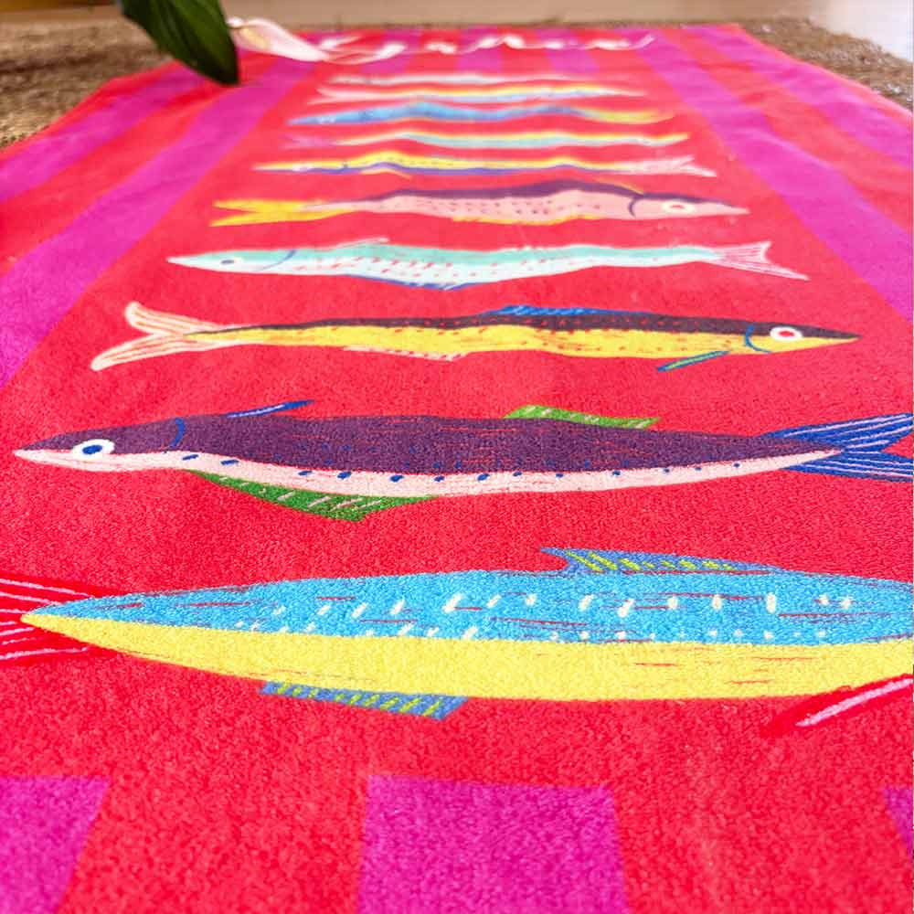 toalla rayas con sardinas colores