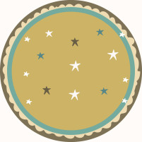 estrellas sobre fondo mostaza