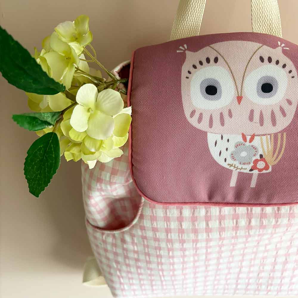 mochila vichy rosa